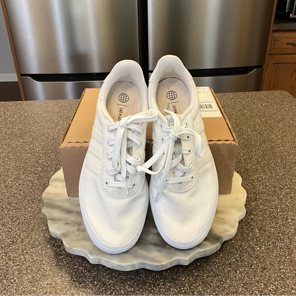 Adidas White Canvas Raid 3 Sneakers - Picture 1 of 5